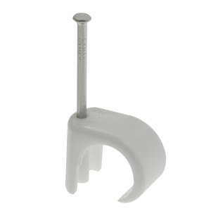 White Cable Clips for 5-7mm Round Cable Box of 100